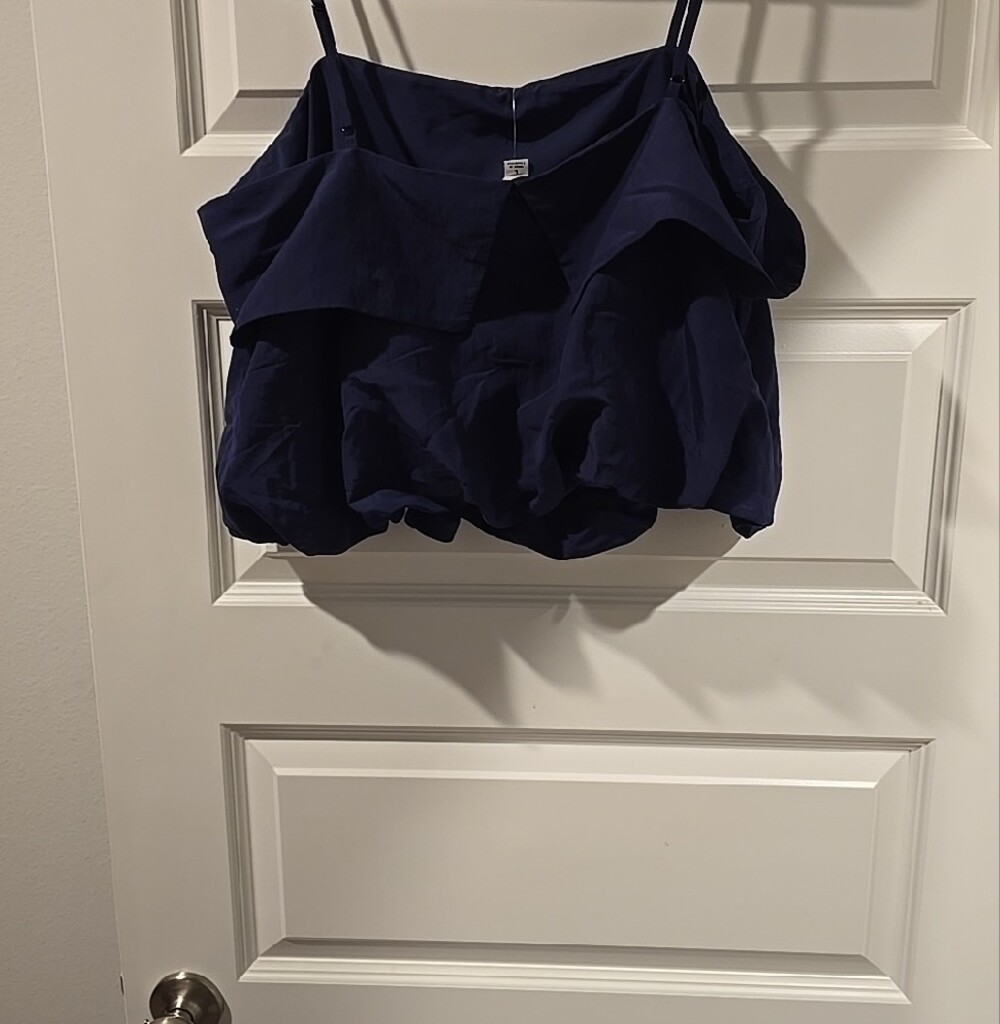 A New Day Navy Ruffle Strapless-Style Cami Top - Picture 2 of 3